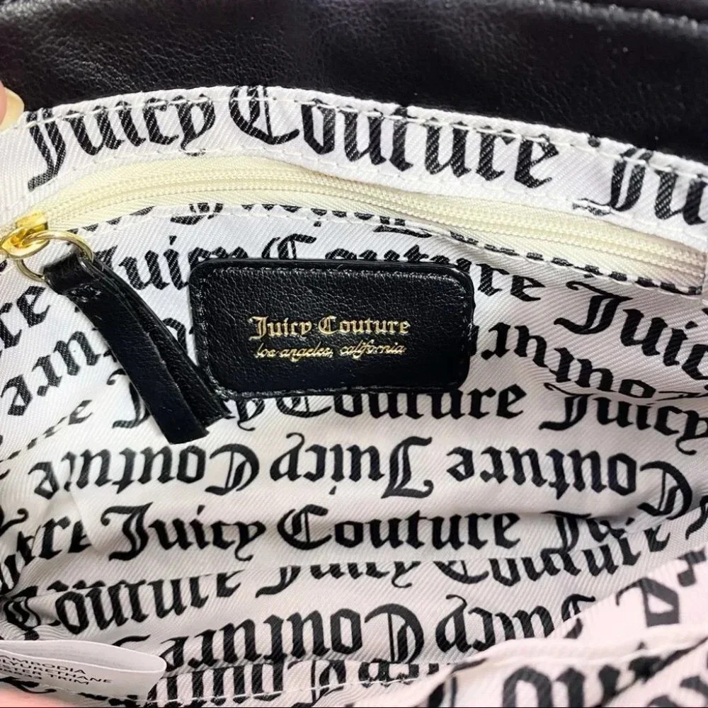 Juicy Couture Black Fur Bag & Heart Pom Pom Keychain Charm Gift Set - Picture 8 of 14